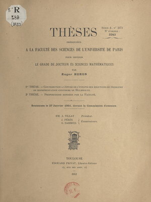 cover image of Contribution à l'étude de l'unicité des solutions du problème de représentation conforme de Helmholtz